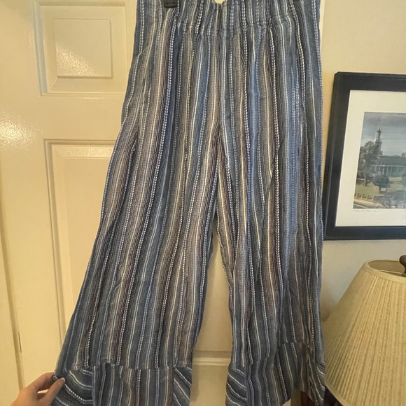 Freepeople Days End Indigo Blue Striped Pants - Picture 4 of 7